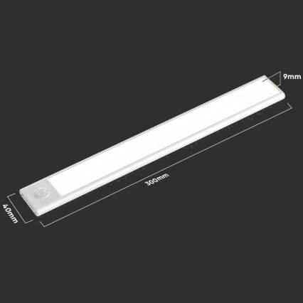 LED Sottopensile da cucina con sensore LED/1,5W/5V 4000K