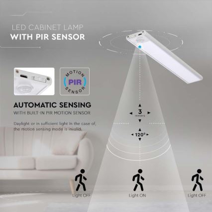 LED Sottopensile da cucina con sensore LED/2,5W/5V 4000K