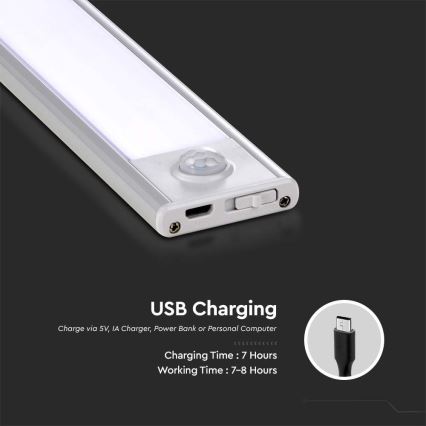LED Sottopensile da cucina con sensore LED/2,5W/5V 4000K