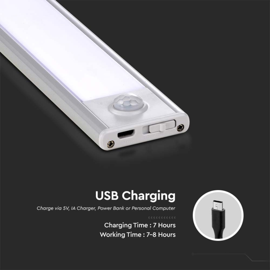 LED Sottopensile da cucina con sensore LED/2,5W/5V 4000K
