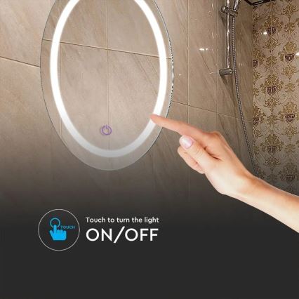 LED Specchio retroilluminato riscaldato per bagno LED/25W/230V IP44 3000K/4000K/6400K