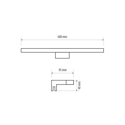LED-Spiegelbeleuchtung für Badezimmer MIRROR LED/9W/230V 60 cm IP44 schwarz