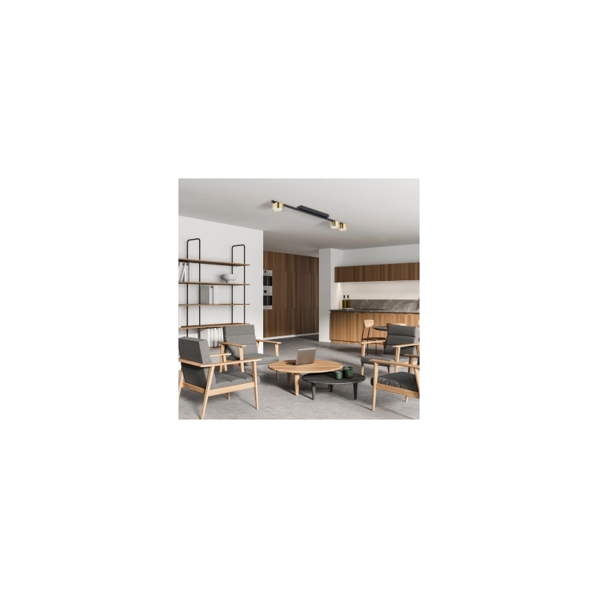 LED-Spotleuchte LOGAN 3xGU10/10W/230V schwarz/gold