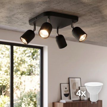 LED-Spotleuchte TOP 4xGU10/10W/230V schwarz