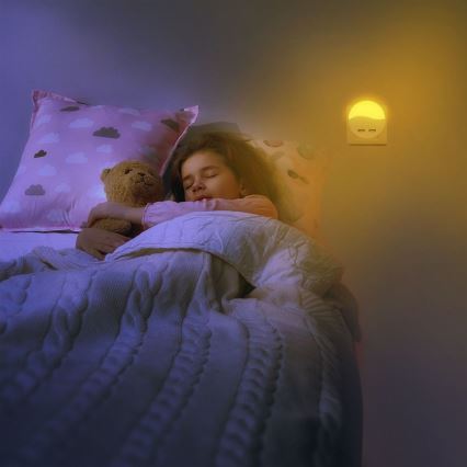 LED-Steckdosen-Nachtlicht mit Dämmerungssensor 2xUSB LED/0,45W/230V 3000K
