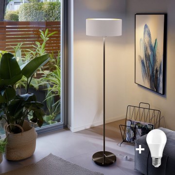 LED-Stehleuchte TUNJA 1xE27/20W/230V Ø 38 cm schwarz/weiß