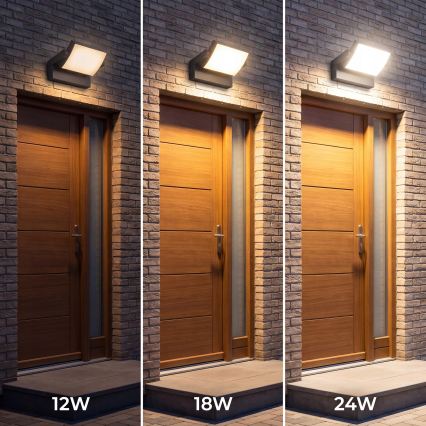 Applique da esterno dimmerabile LED/12/18/24W/230V 3000/4000/6500K IP54 nera