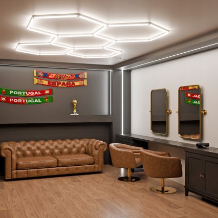 Dimmbare LED-Deckenleuchte HEXAGON LED/240W/85-265V 5000K 298x209 cm CRI 90 IP54 weiß