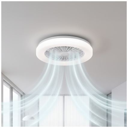Plafoniera LED dimmerabile con ventilatore VENTELUX LED/24W/230V 3000/4000/6500K Ø 45 cm bianca + telecomando