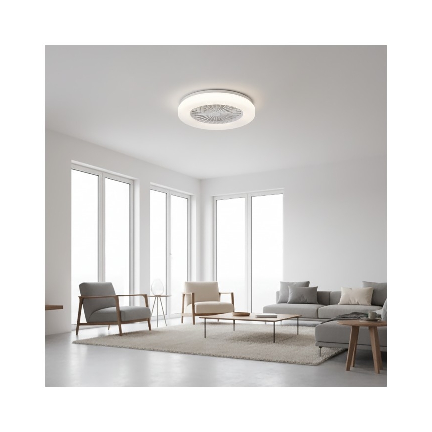 Plafoniera LED dimmerabile con ventilatore VENTELUX LED/24W/230V 3000/4000/6500K Ø 45 cm bianca + telecomando