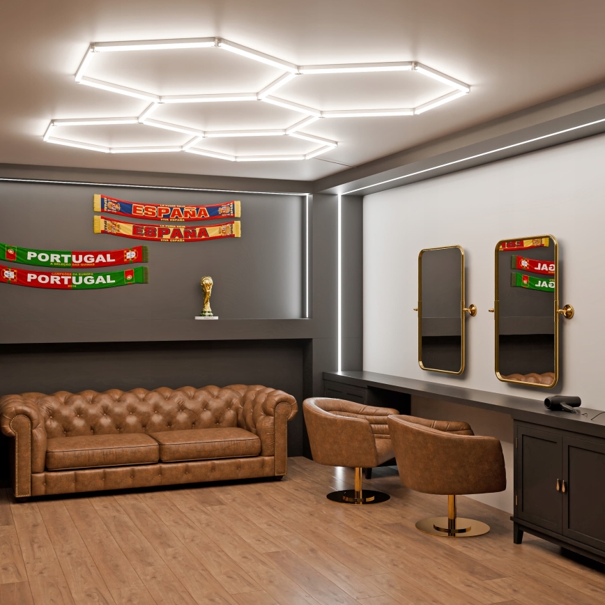 LED Plafoniera dimmerabile HEXAGON LED/240W/85-265V 5000K 298x209 cm CRI 90 IP54 bianca