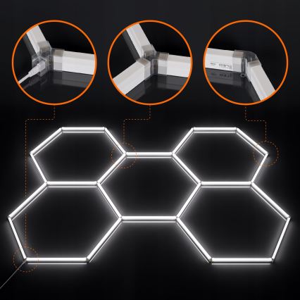 LED Plafoniera dimmerabile HEXAGON LED/240W/85-265V 5000K 298x209 cm CRI 90 IP54 bianca