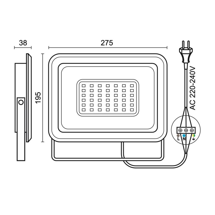 LED-Strahler für den Außenbereich LED/100W/230V 4000K IP65 schwarz