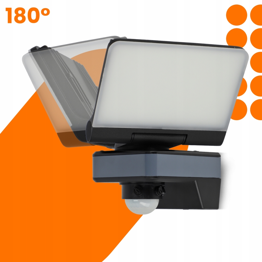 LED-Strahler mit Bewegungs- und Dämmerungssensor LED/24W/230V 4200K IP54 schwarz