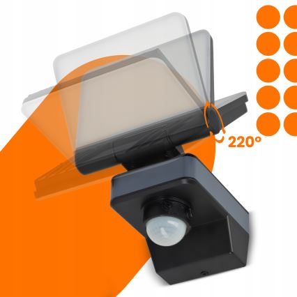 LED-Strahler mit Bewegungs- und Dämmerungssensor LED/24W/230V 4200K IP54 schwarz