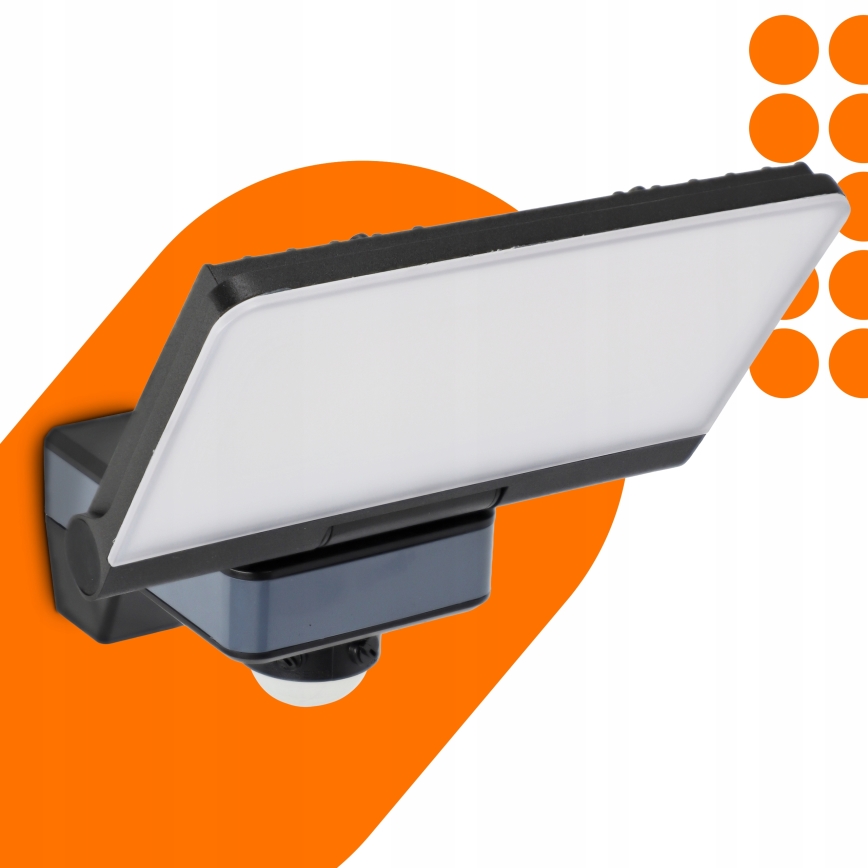 LED-Strahler mit Bewegungs- und Dämmerungssensor LED/44W/230V 4200K IP54 schwarz
