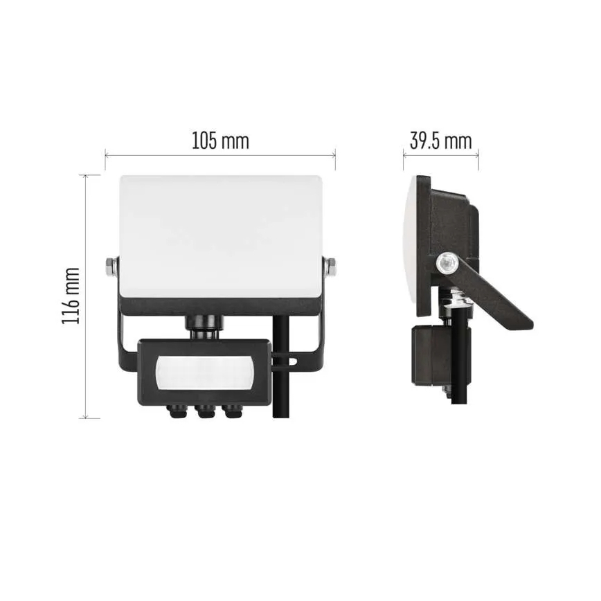LED-Strahler mit Bewegungs- und Dämmerungssensor TAMBO EVO LED/10W/230V 4000K IP44 schwarz