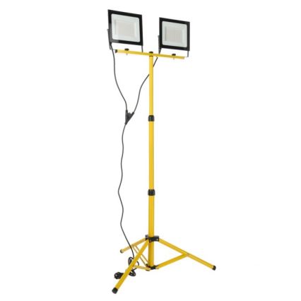LED-Strahler mit Stativ TIGRA 2xLED/100W/230V 4000K IP54 schwarz/gelb