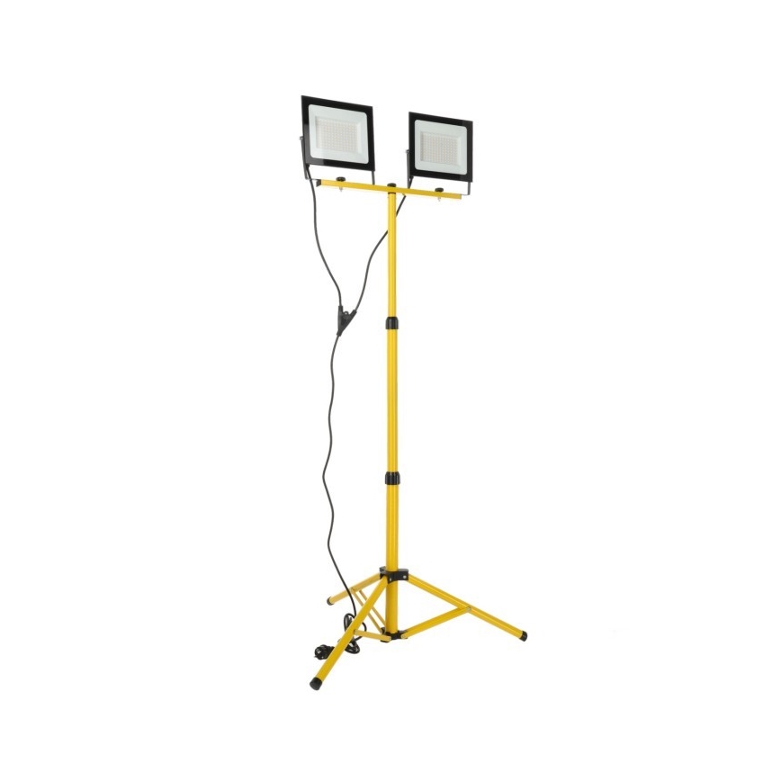 LED-Strahler mit Stativ TIGRA 2xLED/100W/230V 4000K IP54 schwarz/gelb