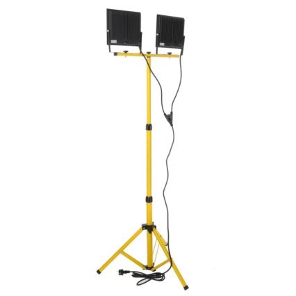 LED-Strahler mit Stativ TIGRA 2xLED/100W/230V 4000K IP54 schwarz/gelb