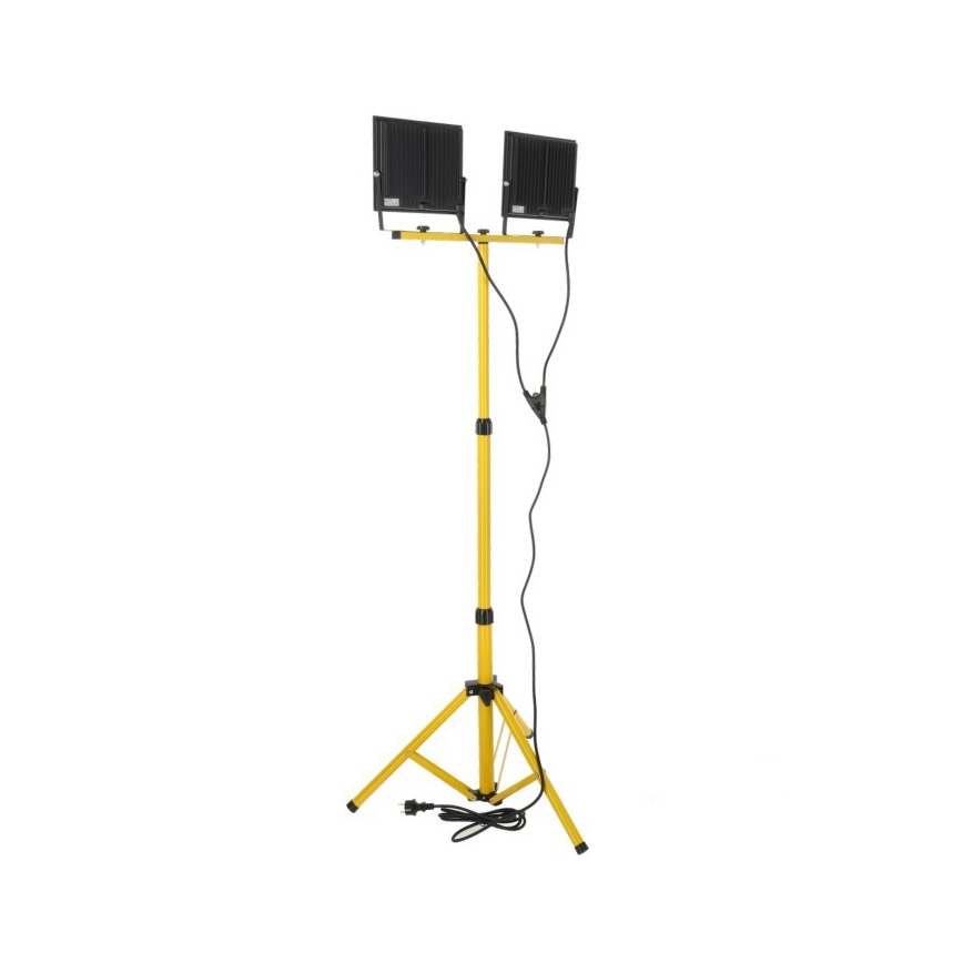 LED-Strahler mit Stativ TIGRA 2xLED/100W/230V 4000K IP54 schwarz/gelb