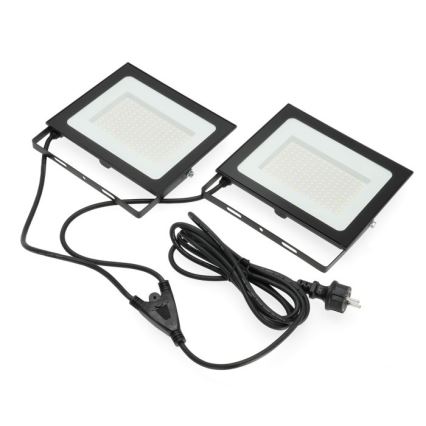 LED-Strahler mit Stativ TIGRA 2xLED/100W/230V 4000K IP54 schwarz/gelb