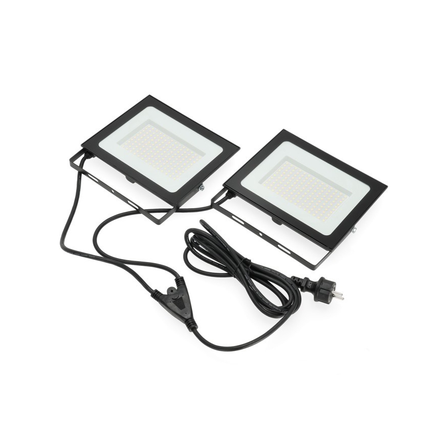 LED-Strahler mit Stativ TIGRA 2xLED/100W/230V 4000K IP54 schwarz/gelb