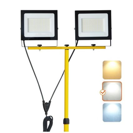 LED-Strahler mit Stativ TIGRA 2xLED/100W/230V 4000K IP54 schwarz/gelb