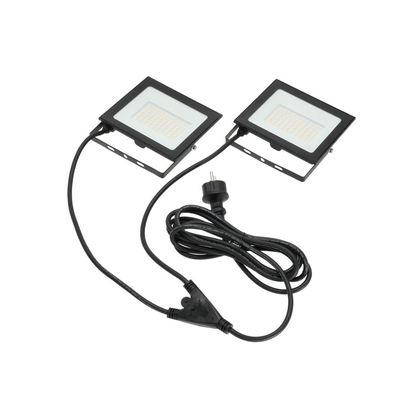 LED-Strahler mit Stativ TIGRA 2xLED/50W/230V 4000K IP54 schwarz/gelb