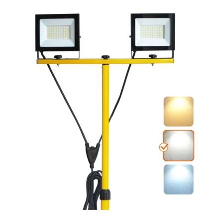 LED-Strahler mit Stativ TIGRA 2xLED/50W/230V 4000K IP54 schwarz/gelb