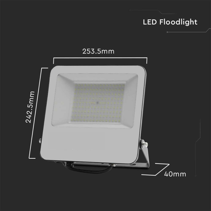 LED-Strahler SAMSUNG CHIP LED/100W/230V 4000K IP65 schwarz