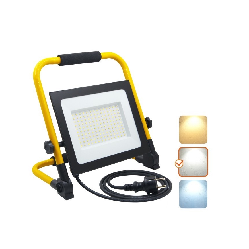 LED-Strahler TIGRA LED/100W/4000K IP54 schwarz/gelb