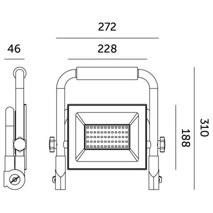 LED-Strahler TIGRA LED/100W/4000K IP54 schwarz/gelb