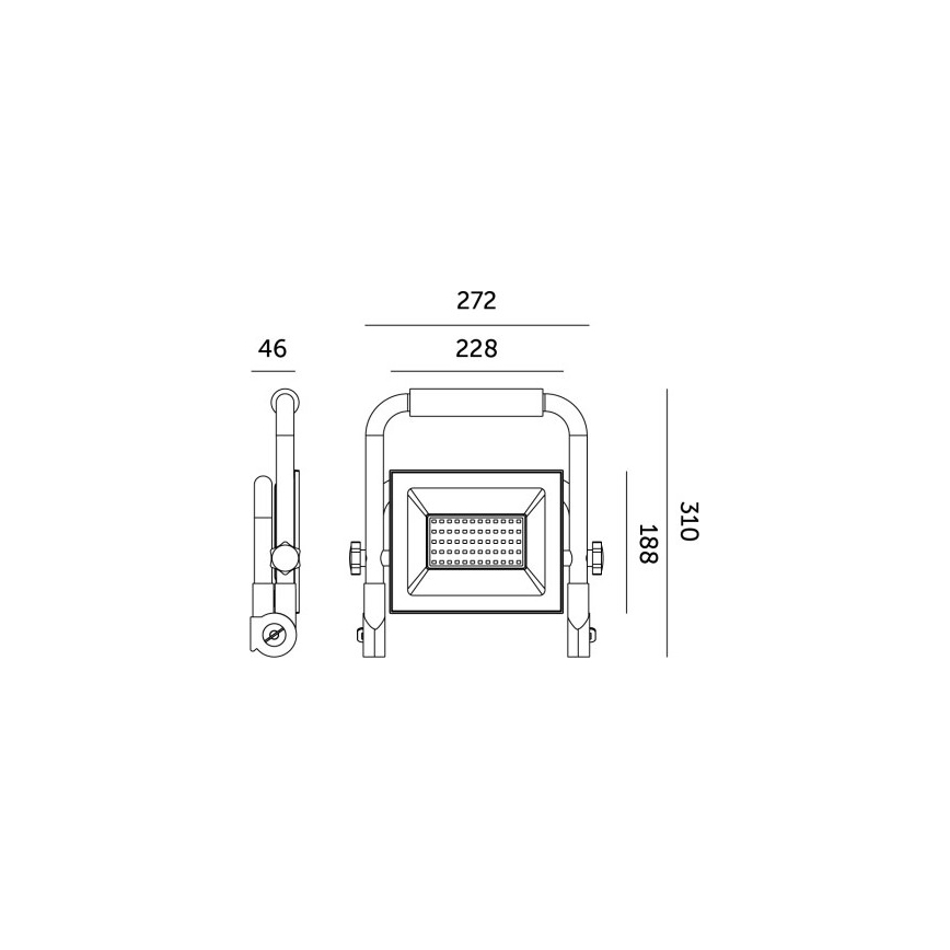 LED-Strahler TIGRA LED/100W/4000K IP54 schwarz/gelb