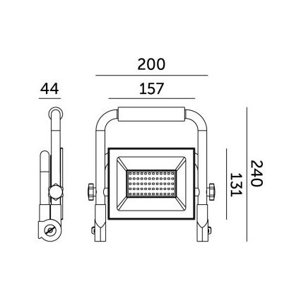 LED-Strahler TIGRA LED/50W/4000K IP54 schwarz/gelb