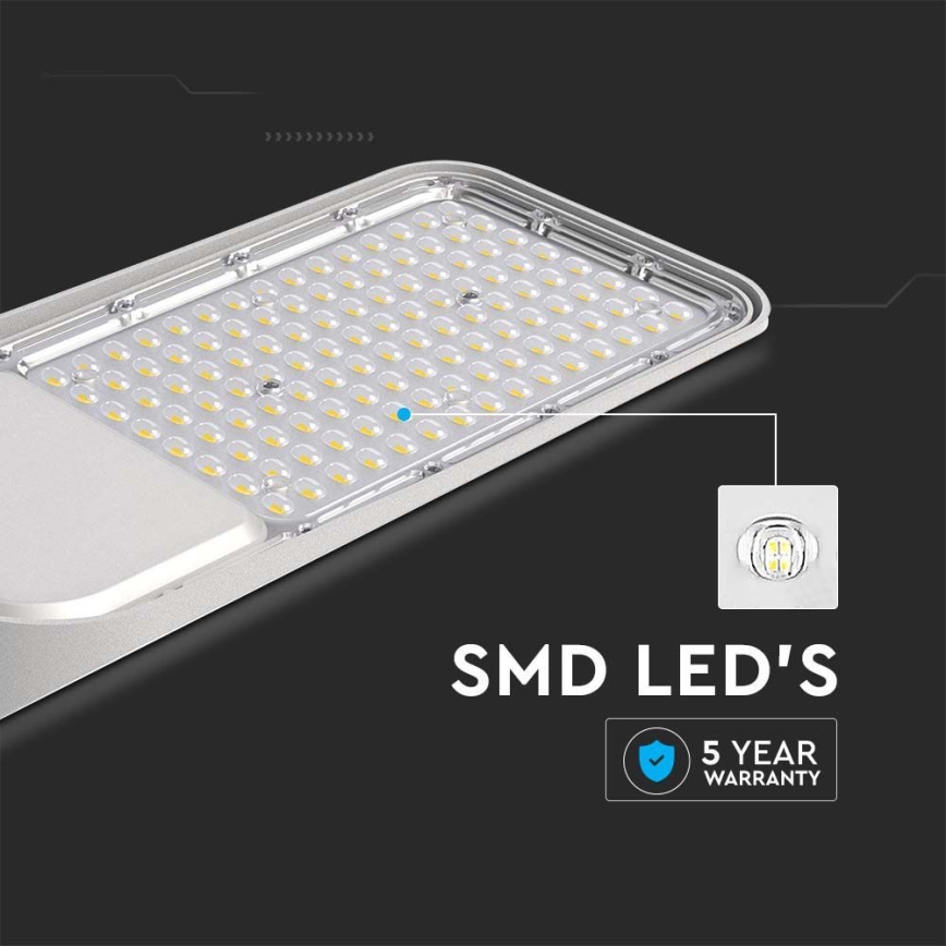 LED Straßenleuchte mit Dämmerungssensor SAMSUNG CHIP LED/100W/230V 6500K IP65 grau