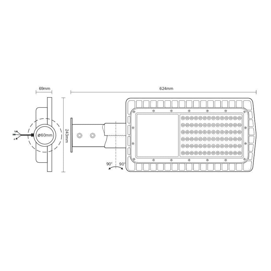LED-Straßenlaterne LED/100W/230V 5000K IP65