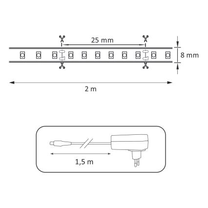 LED-Streifen LED/18W/12V 2m 4000K
