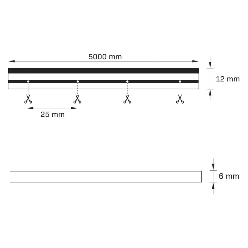 LED-Streifen NEON 5 m LED/27W/12V 4.000K IP65