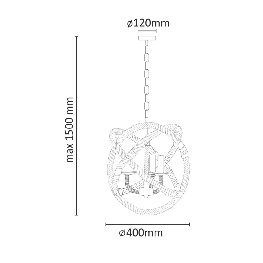 Suspension filaire LED ROPE 2xE27/10W/230V
