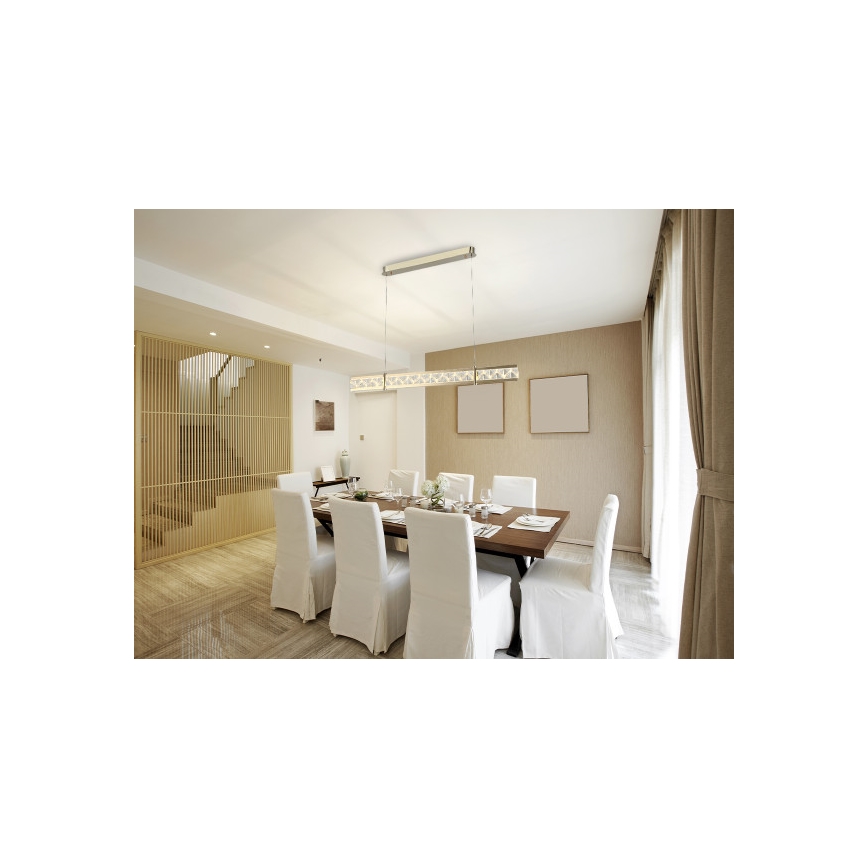 Lustre en cristal dimmable sur câble ENRIQUE LED/20W//230V 3000-6000K + télécommande