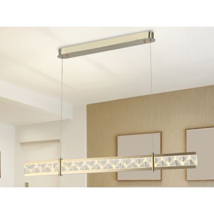 Lustre en cristal dimmable sur câble ENRIQUE LED/20W//230V 3000-6000K + télécommande