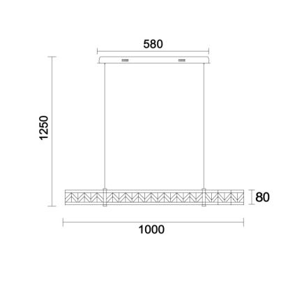 Lustre en cristal dimmable sur câble ENRIQUE LED/20W//230V 3000-6000K + télécommande