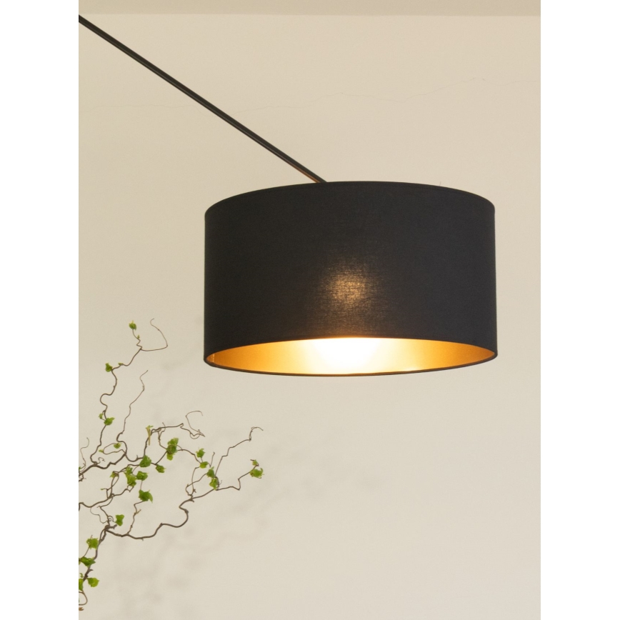 LED suspension réglable sur tige GORTA 1xE27/60W/230V noir/doré