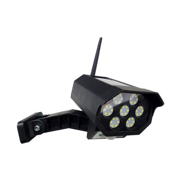LED Telecamera di sicurezza fittizia solare con sensore LED/3,7V IP44 nero + telecomando