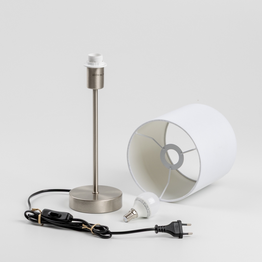 LED-Tischlampe 1xE14/5W/230V weiß/mattiertes Chrom