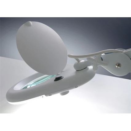 LED-Tischleuchte mit Lupe LED/9W/230V weiß/glänzendes Chrom