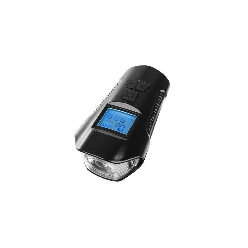 LED Torcia da bicicletta ricaricabile con contatore e campanello LED/1500 mAh IP65