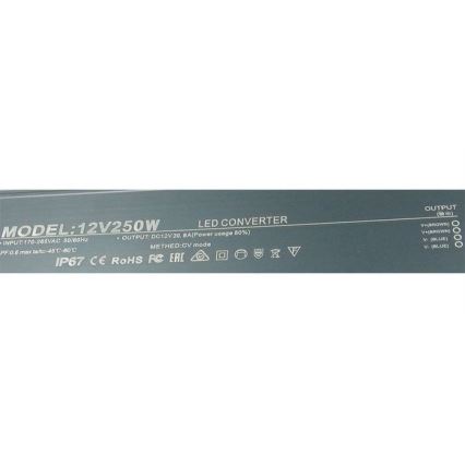 LED Trasformatore elettronico 250W/12V IP67