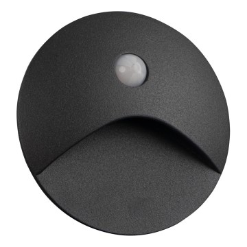 LED-Treppenleuchte mit Bewegungs- und Dämmerungssensor EXIN LED/2,5W/230V 3000K IP65 anthrazit rund